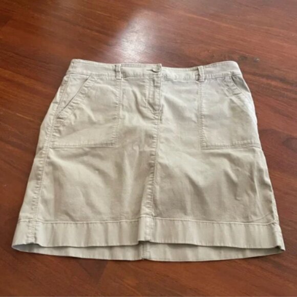 LOFT Khaki Mini Skirt - Picture 1 of 9